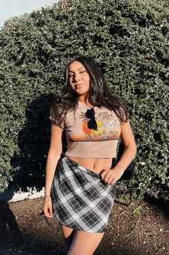 Plaid A-Line Mini Skirt