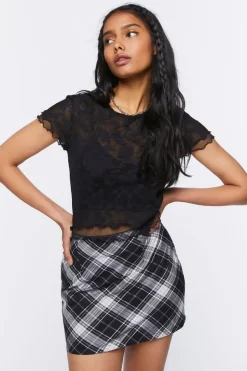 Plaid A-Line Mini Skirt