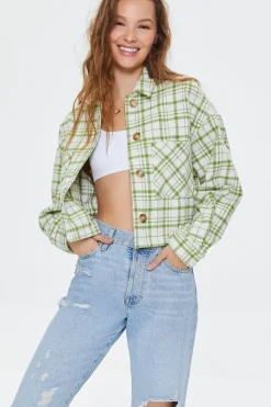 Plaid Button-Front Shacket