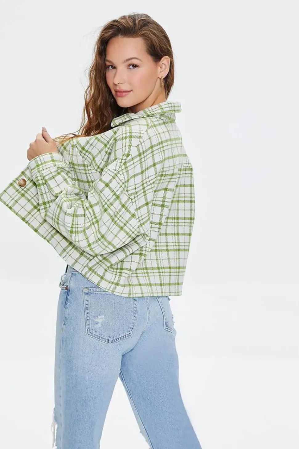 Plaid Button-Front Shacket