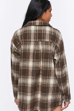 Plaid Button-Front Shacket