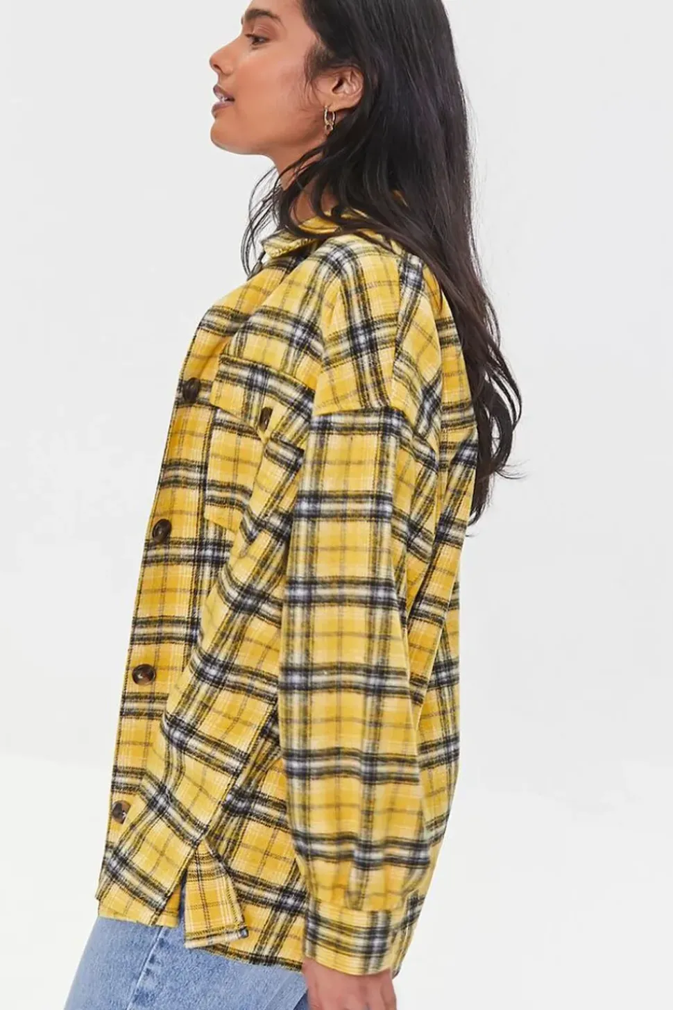 Plaid Button-Front Shacket
