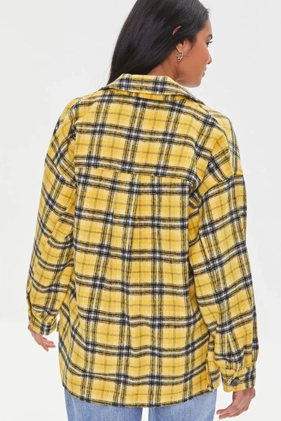Plaid Button-Front Shacket