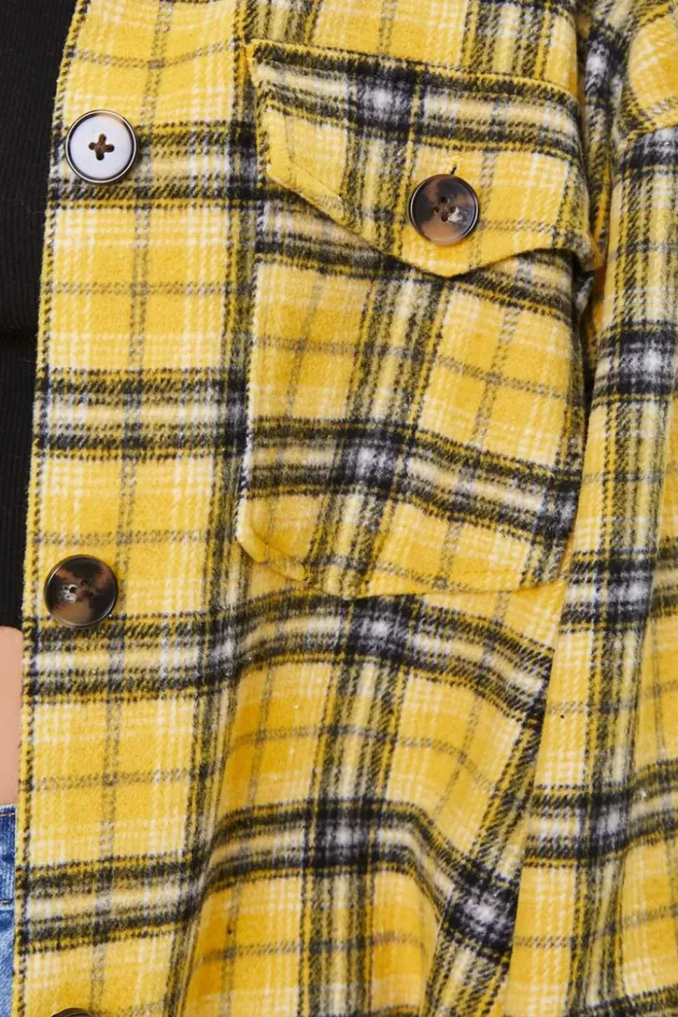 Plaid Button-Front Shacket