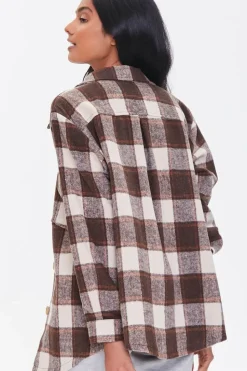 Plaid Button-Front Shacket