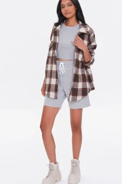 Plaid Button-Front Shacket