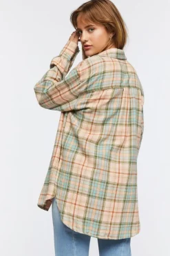 Plaid Button-Up Flannel Shirt