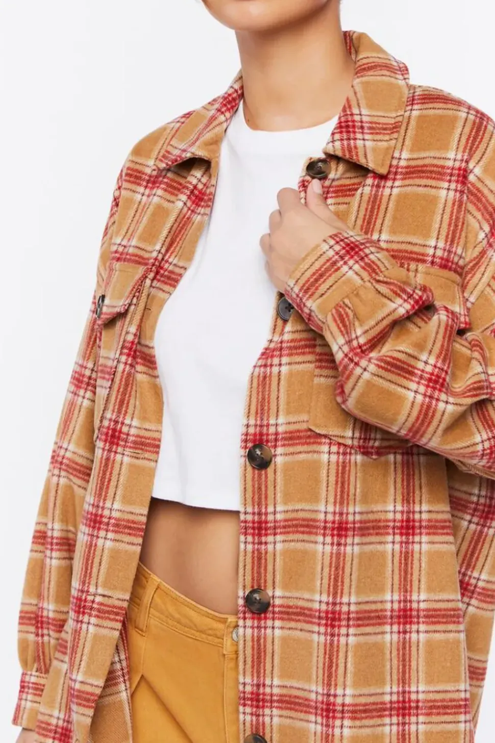 Plaid Button-Up Shacket
