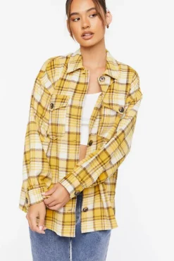 Plaid Button-Up Shacket