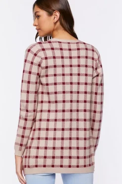 Plaid Cami & Cardigan Sweater Set