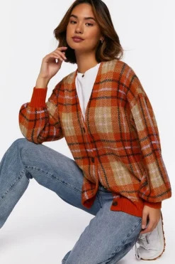 Plaid Cardigan Sweater