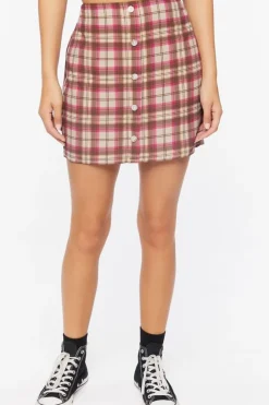 Plaid Cropped Shirt & Skirt Set