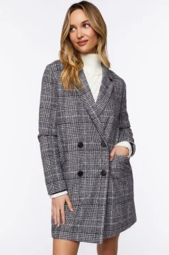 Plaid Double-Breasted Blazer