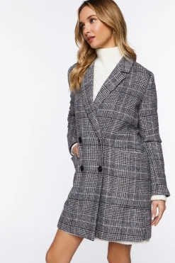 Plaid Double-Breasted Blazer