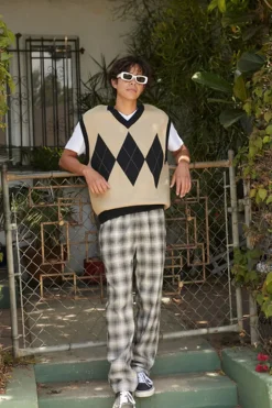 Plaid Drawstring Joggers