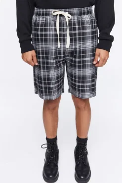 Plaid Drawstring Shorts
