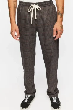 Plaid Drawstring Trousers