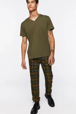Plaid Drawstring Trousers