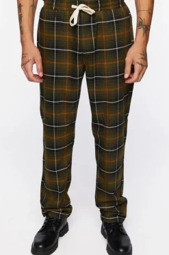 Plaid Drawstring Trousers
