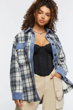 Plaid Drop-Sleeve Shacket