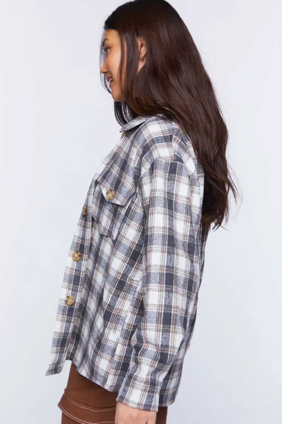 Plaid Drop-Sleeve Shacket