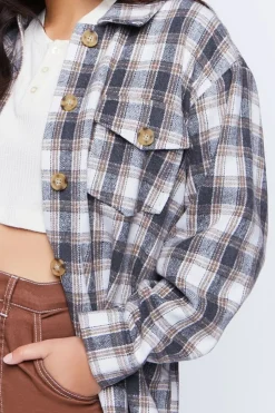 Plaid Drop-Sleeve Shacket
