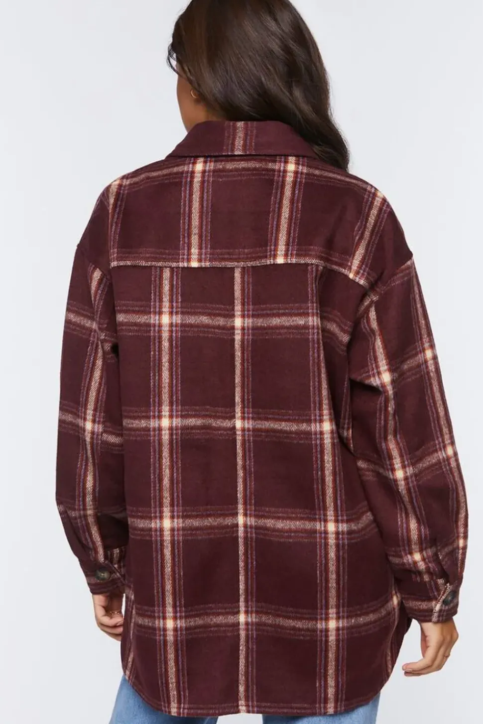 Plaid Drop-Sleeve Shacket