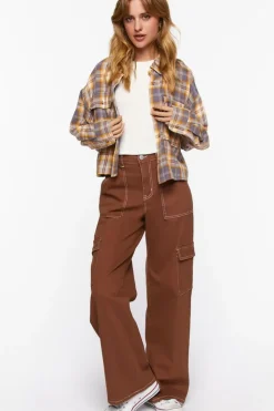 Plaid Drop-Sleeve Shirt