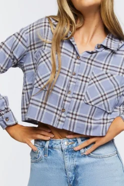 Plaid Flannel Cropped Shirt