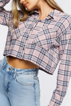 Plaid Flannel Cropped Shirt
