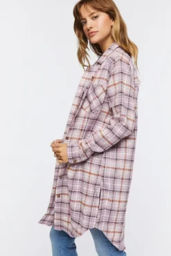 Plaid Flannel Longline Shirt