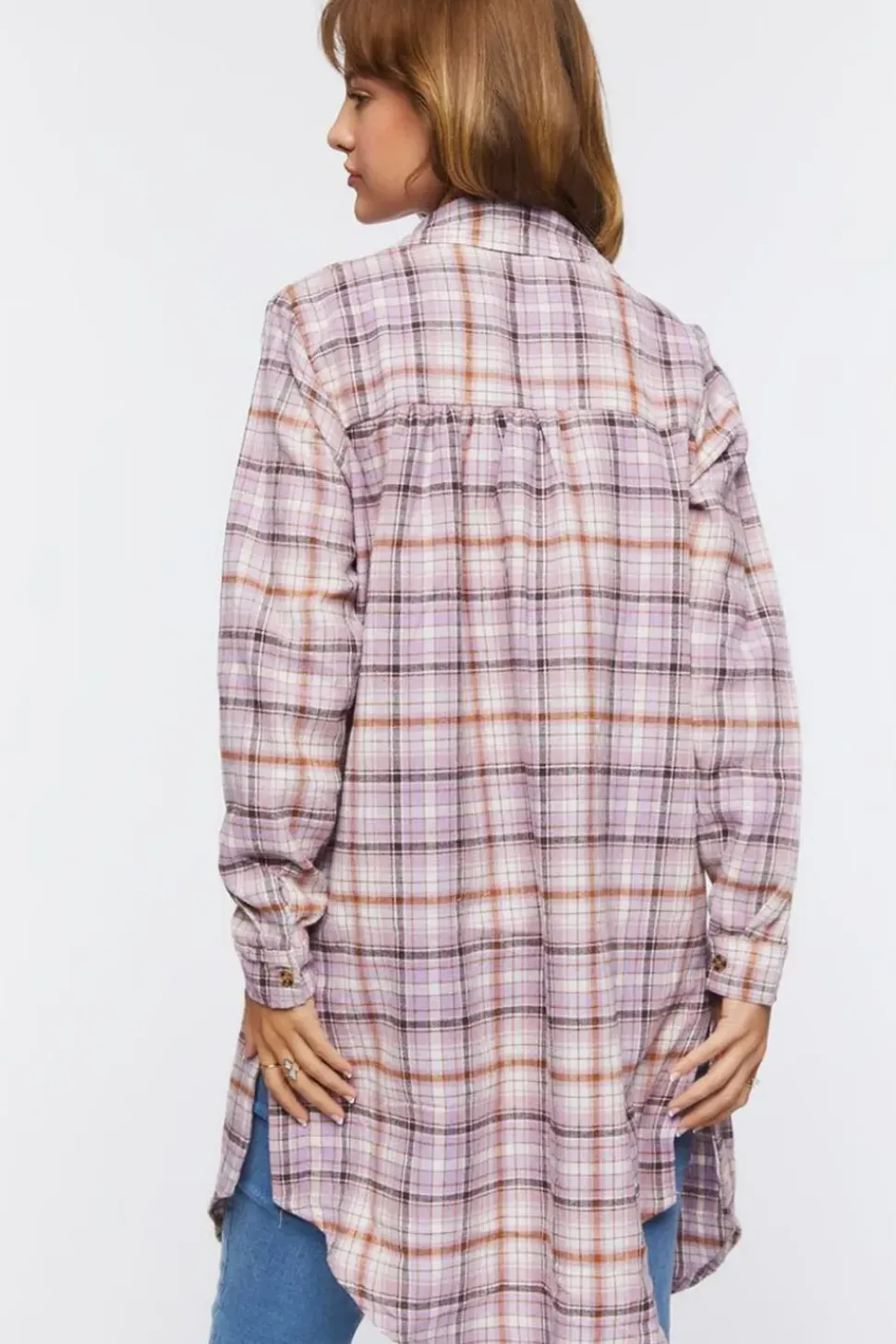 Plaid Flannel Longline Shirt