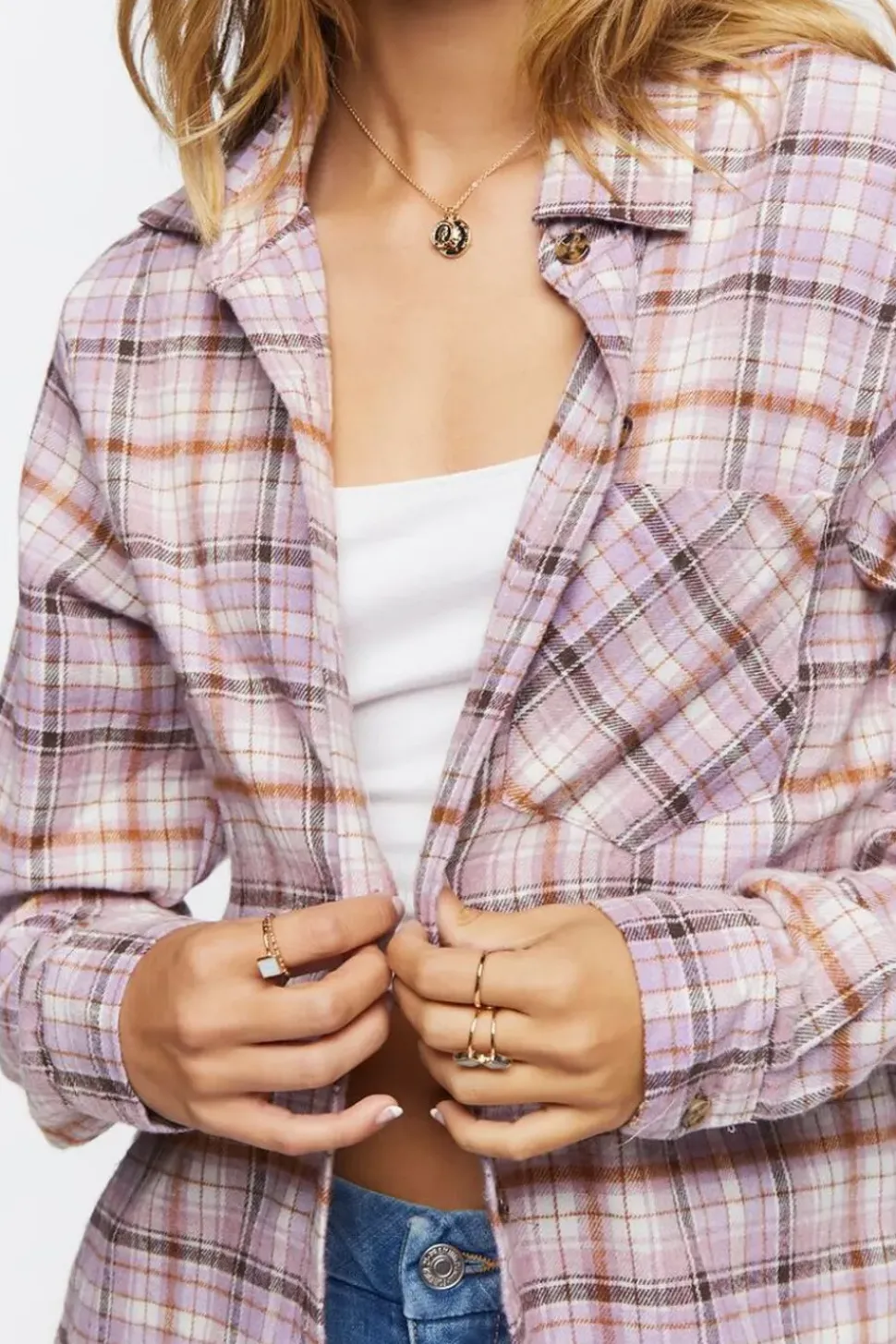Plaid Flannel Longline Shirt