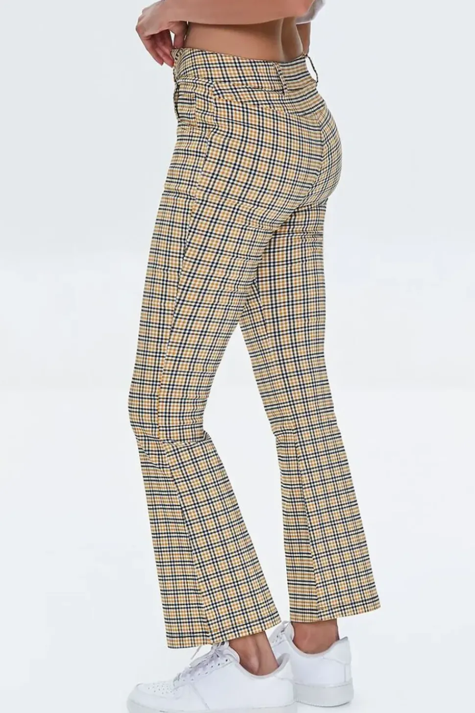 Plaid Flare Ankle Pants