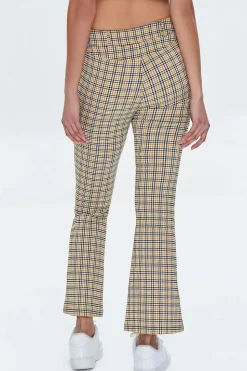 Plaid Flare Ankle Pants