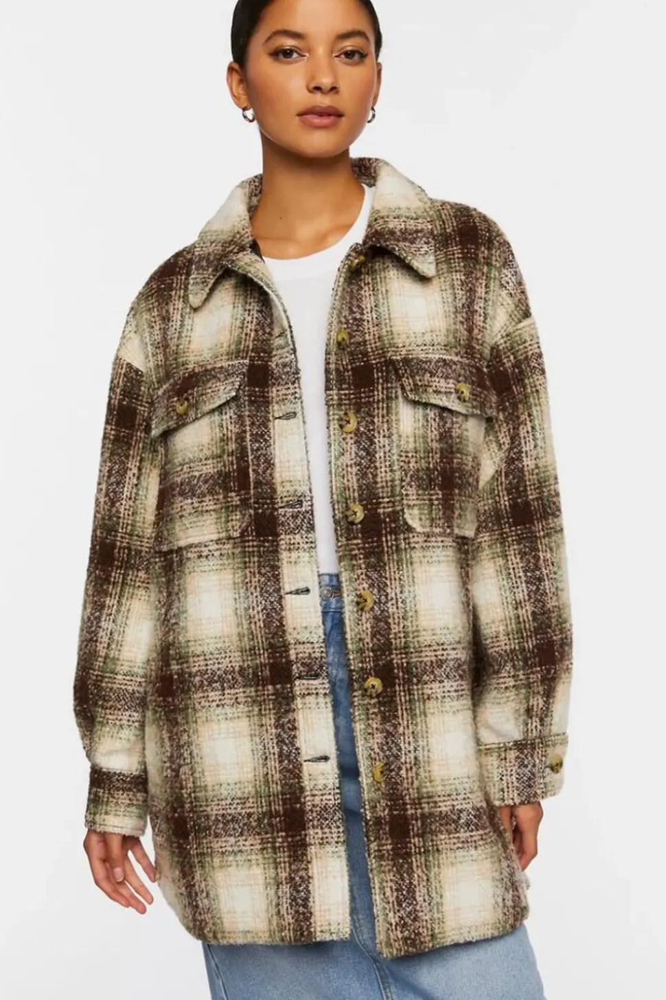 Plaid High-Low Shacket