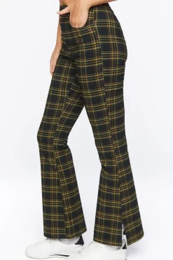 Plaid High-Rise Flare Pants