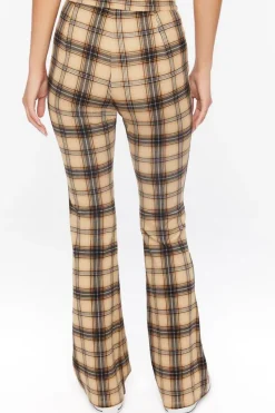 Plaid High-Rise Flare Pants