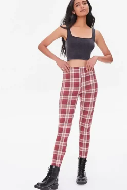 Plaid High-Rise Leggings