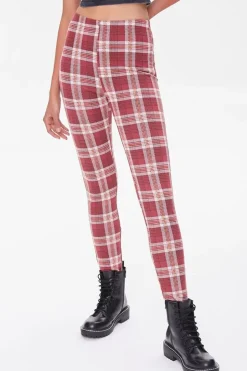 Plaid High-Rise Leggings