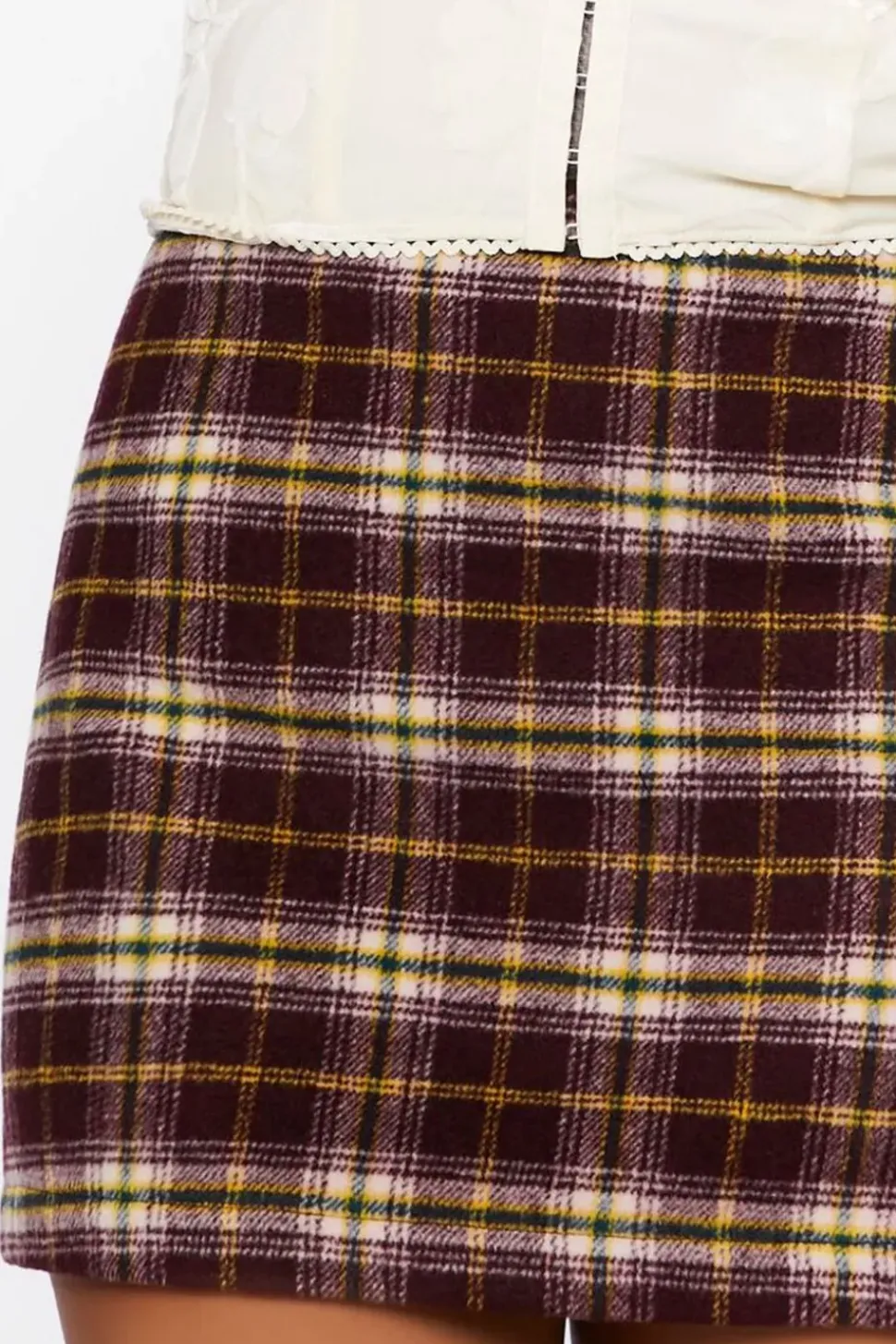 Plaid High-Rise Mini Skirt