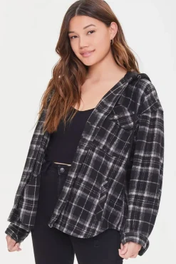 Plaid Hooded Shacket