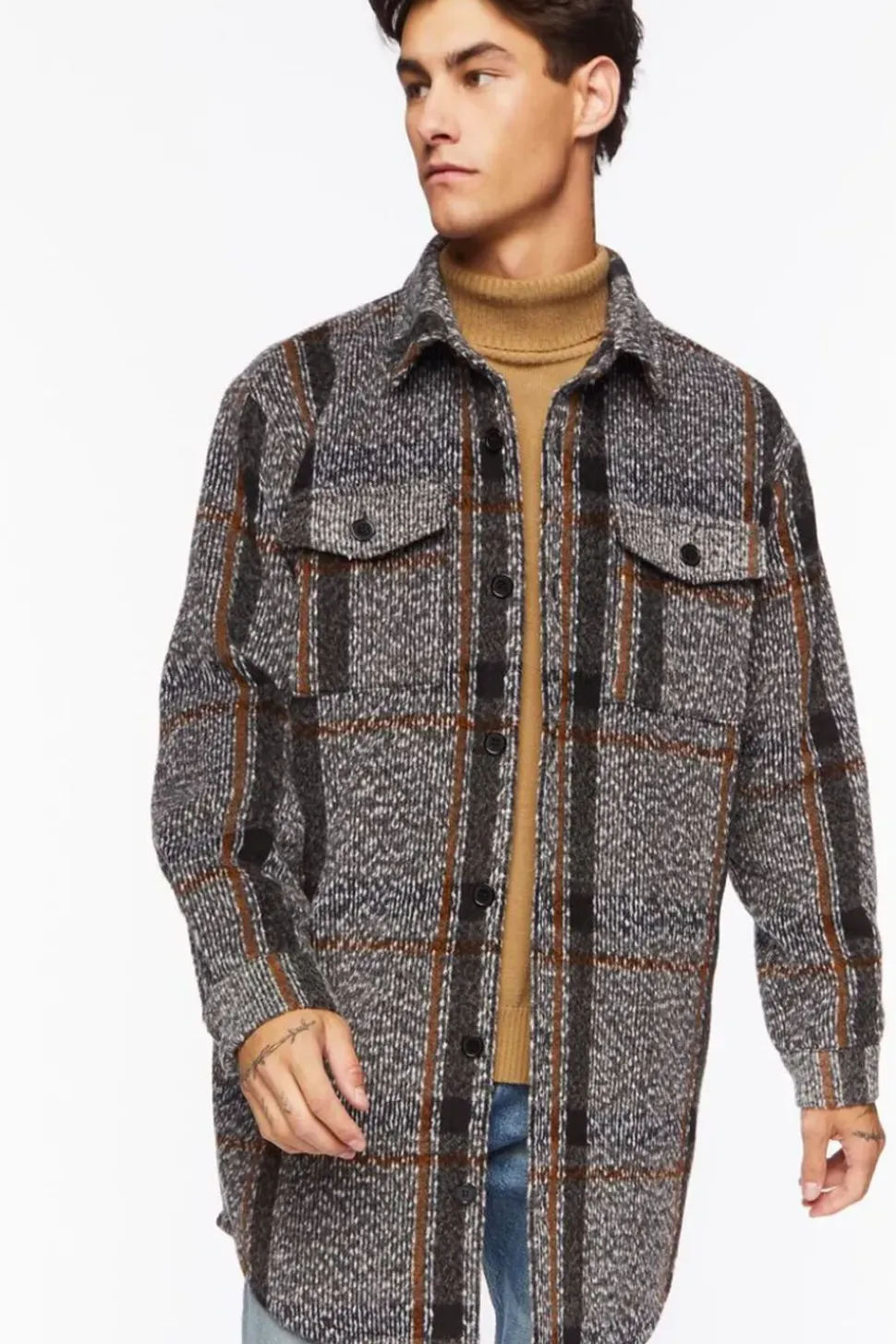Plaid Longline Shacket