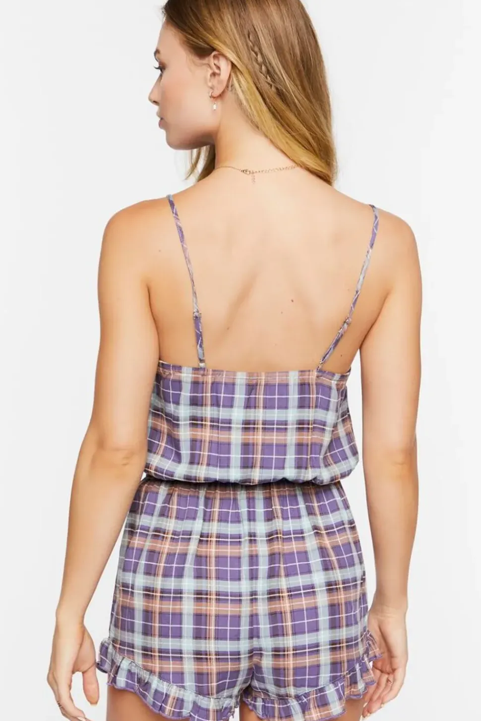 Plaid Lounge Cami Romper