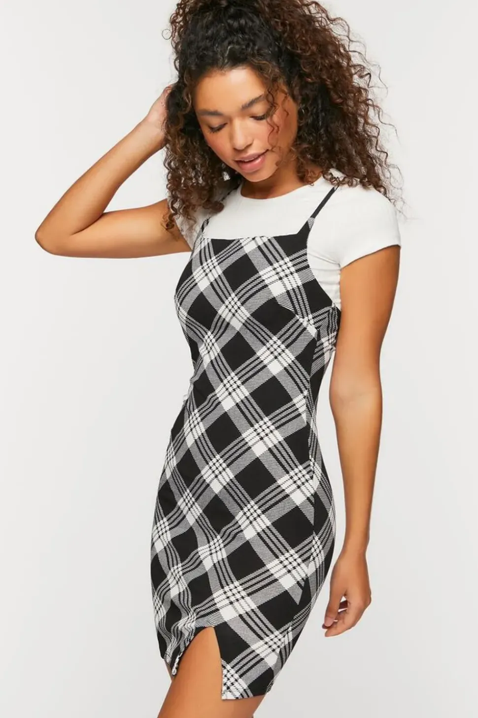 Plaid Mini Cami Dress