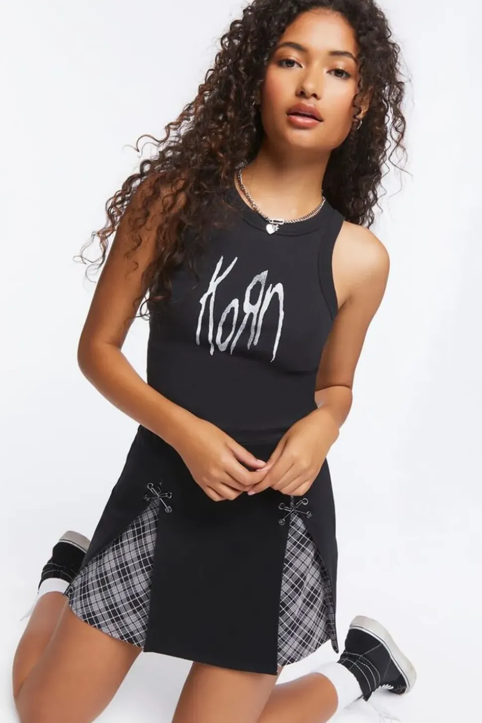 Plaid Pleated Mini Skirt