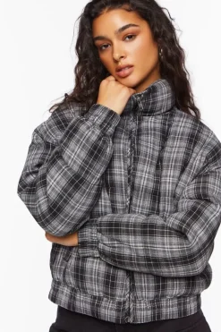 Plaid Puffer Jacket