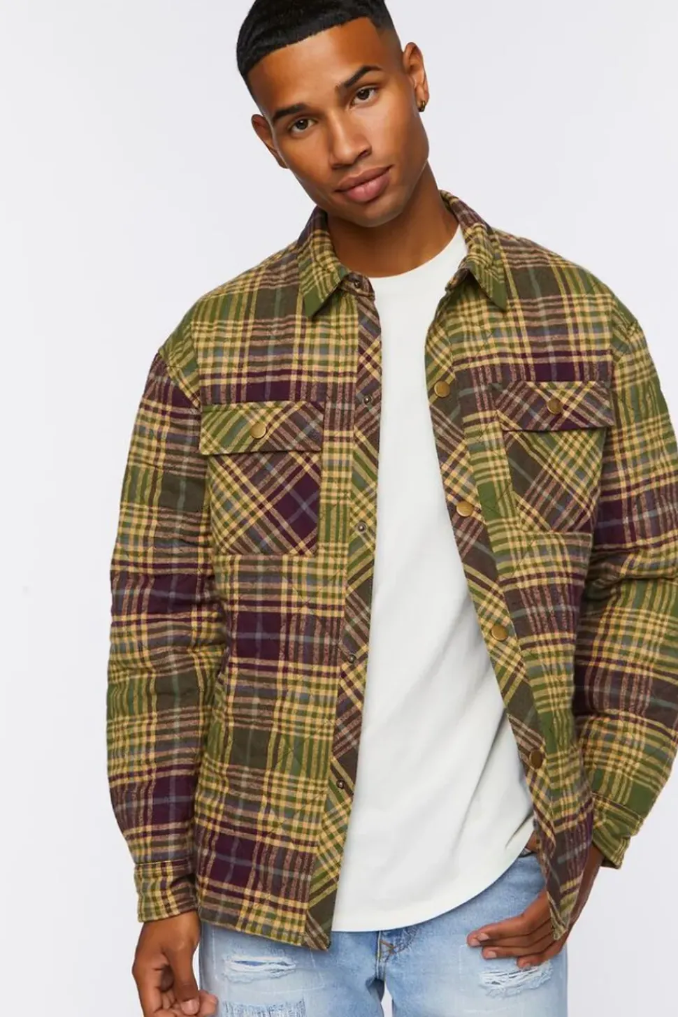 Plaid Quilted Shacket