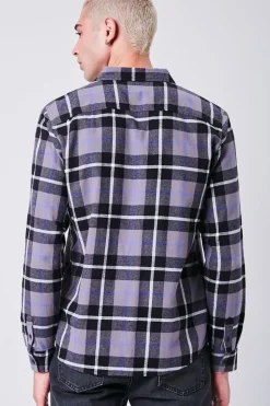 Plaid Scoop-Hem Shirt