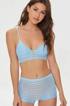 Plaid Sheer Mesh Shortie Panties